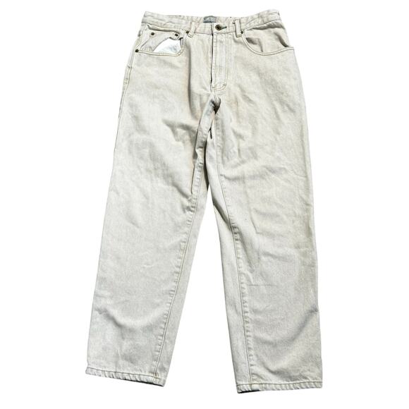 TOMMY HILFIGER Womens 30X28 Vintage Khaki Jeans Gray Baggy Fit Rugged Denim Work - Picture 1 of 9